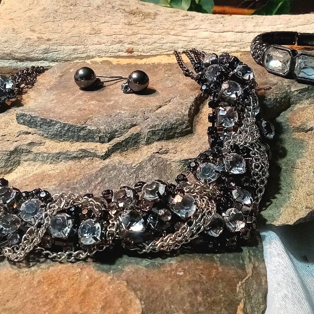 Statement Braided Chain & Glass Beaded Necklace